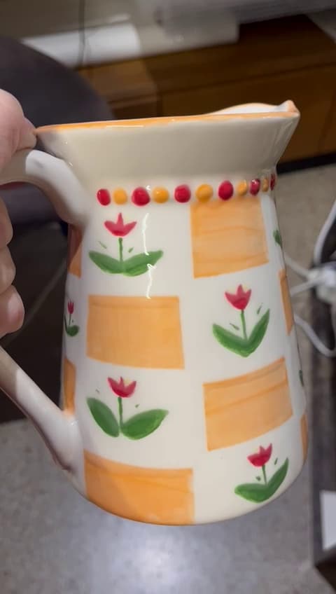 tasse orange fleurie tasse orange fleurie